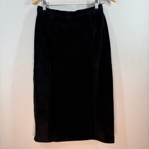 Women's Vintage Aggie Georgette Pencil Suede Leather Skirt Size 14 NEW